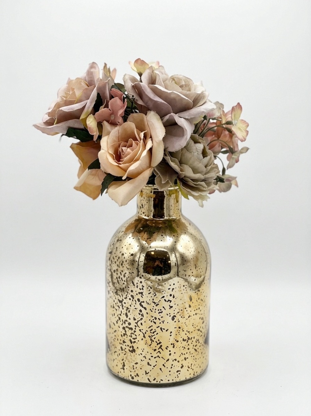 Ashland Gold Mercury Glass Bottle Vase Elegant Vintage Style Home Decor Piece